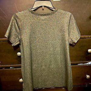 Black glittery short sleeve top